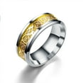 thumbnail image 1 of Moda hombres mujeres fresco titanio acero anillo de dedo decoración anillo accesorios oro 8, 1 of 2