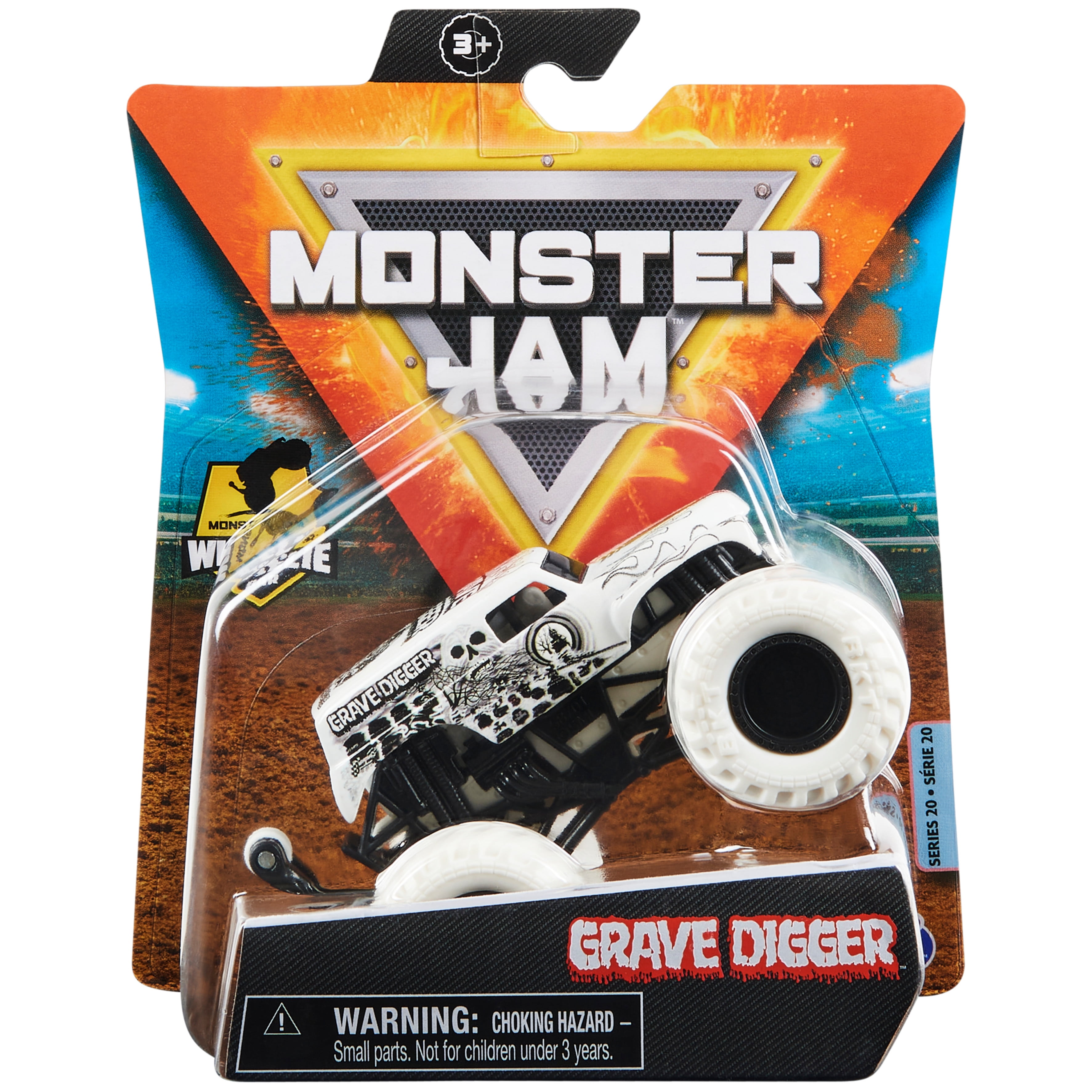 Monster Jam 1:64 Grave Digger Monster Truck, Max Contrast Series