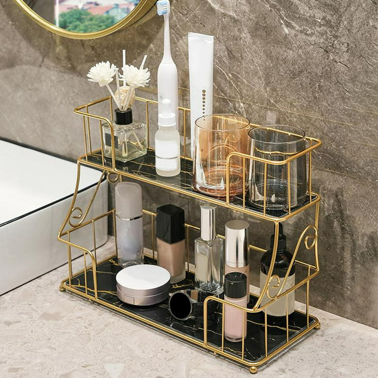  MOLEDINO Bathroom Counter Shelf Organizer 2 Tier, Acrylic Bathroom  Vanity Countertop Organizer Bathroom Counter Storage Rack for Cosmetic  Perfume Makeup : Home & Kitchen