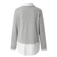 thumbnail image 5 of Bibifish Womens Sweaters Solid Color Long Sleeve Sweaters With Collared Tops 2 In 1 Ladies Causal Workout Knitted Pullover Tops, 5 of 6