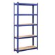 thumbnail image 1 of Estantes de almacenamiento de metal de 5 niveles, estantes de garaje ajustables de metal, estanterías de almacenamiento, estantería resistente para cobertizo, color azul, 35,5 x 12 x 71 pulgadas, 1 of 5
