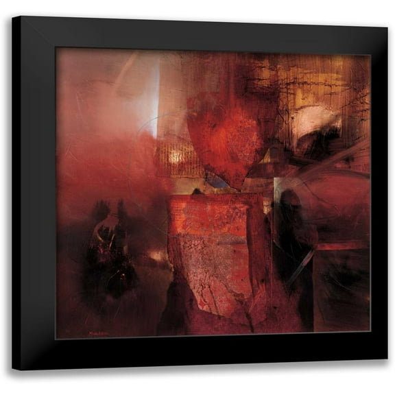Minestrini, Fausto 12x12 Black Modern Framed Museum Art Print Titled - Burning Heart