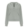 thumbnail image 6 of Lenago Sweatshirts for Women Half Zip Cropped Hoodies Fleece Quarter Zip Up Pullover Sweatshirts Winter Clothes 2023 Outfits Sweater Coat Fall Winter Outfits Clothes, 6 of 6