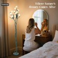 thumbnail image 6 of 12 Heads Flower Floor Lamp, Lily of The Valley Green Flower Lamp, 63-Inch 3 Flexible Stems Vintage Corner Standing Cute Tall Light for Living Room Kids Girls Bedroom, Bulbs Included, 6 of 6