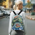 thumbnail image 7 of FORMRS Mini Backpack Purse for Women Quilted Travel Daypack Casual Shoulder Bag, Red Goldfish, 7 of 7
