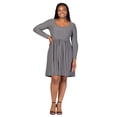 thumbnail image 3 of Plus Size Long Sleeve Pleated Babydoll Dress, 3 of 5