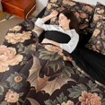 thumbnail image 5 of Erosebridal Gothic Floral Full Size Bedding Sets, Bat Rose Full Size Bed in a Bag, Brown Green, Black Reversible, 7 Pieces, 5 of 6