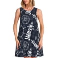 thumbnail image 1 of Easygdp Anchors and Lighthouse para Vestido Transpirable de Mujer, Vestido Suelto de Manga Corta con Pliegues y Bolsillos para el Verano, 1 of 7