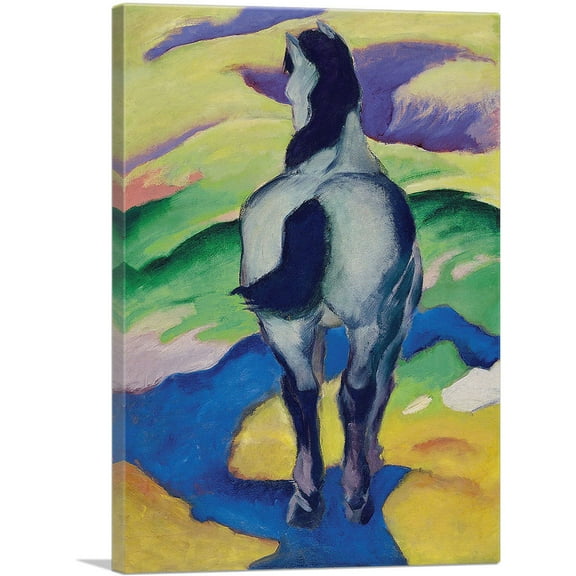 ARTCANVAS Blue Horse II 1911 Canvas Art Print by Franz Marc - Size: 26" x 18" (0.75" Deep)