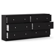 Tvilum Studio 6 Drawer Double Dresser for Adults, Black
