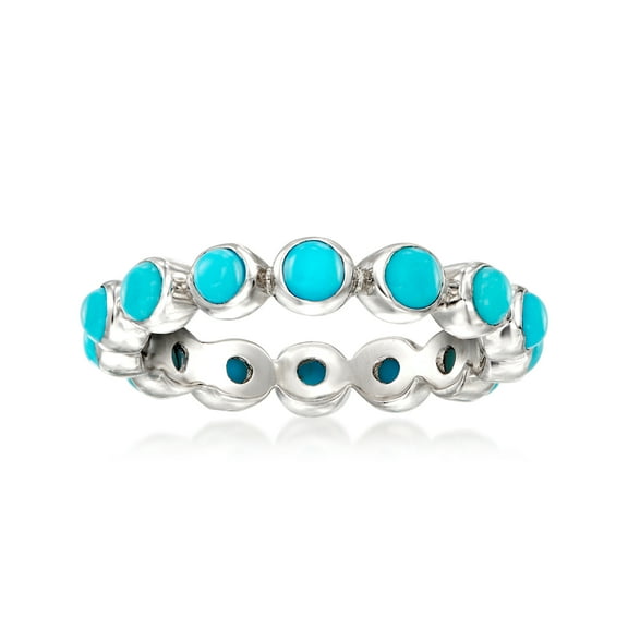 Ross-Simons Turquoise Eternity Band in Sterling Silver, Women's, Adult