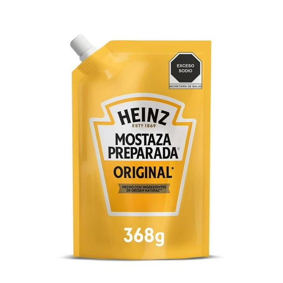 Mostaza Heinz yellow mustard original pouch 368 g