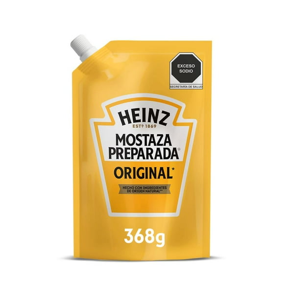 Mostaza Heinz yellow mustard original pouch 368 g