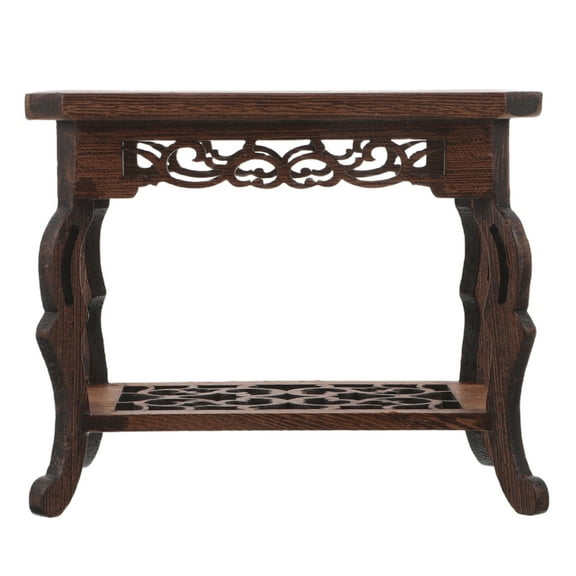 TEHAUX Coffee Wood Pedestal Stand for Indoor Plant Display Artisan Wooden Bonsai Holder Elegant Plant Base