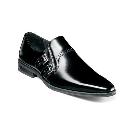 

Men s Stacy Adams Kilgore Plain Toe Double Monk Strap Shoes Black 20206-001
