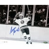 Mike Bossy Autographed Arms Raised Black & White 8x10 Photograph