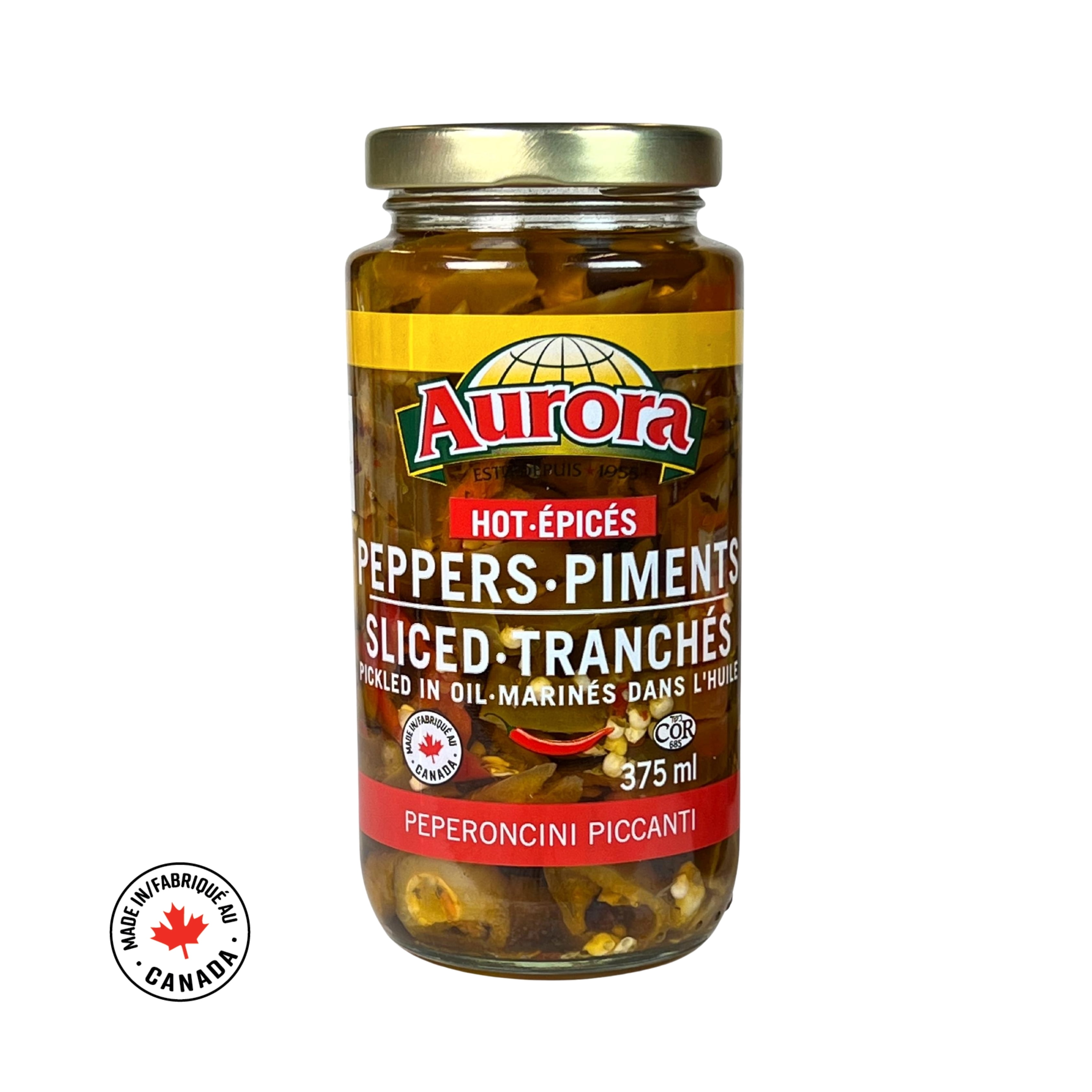 Piments piquants tranchés Aurora dans l'huile