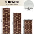 thumbnail image 4 of Brown Christmas Snowflake Pattern Kitchen Rugs Sets Of 3,Kitchen Runner Rugs Non Skid Washable,Decorative Kitchen Floor Mats for Kitchen,Sink,Laundry,17"x30"+ 17"x47" + 17"x59", 4 of 6