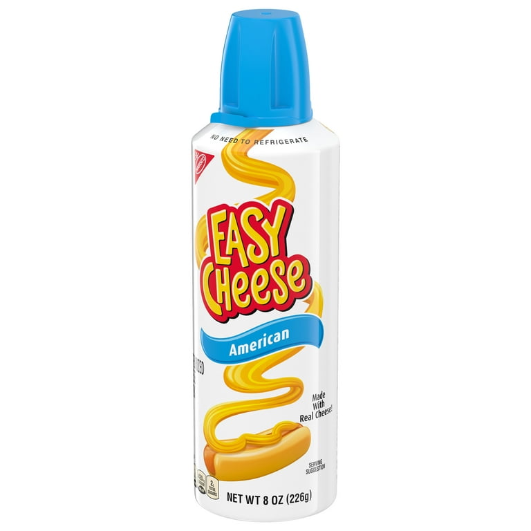 Easy Cheese American Cheese Snack, 8 oz Cans (Pack of 12)