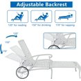 thumbnail image 5 of VINGLI Cast Aluminum Outdoor Chaise Lounge Chair with Wheels, Tanning Chair with 3-Position Adjustable Backrest, Patio Chaise Lounge Reclining Chair Poolside Lounge Chair (White, Without Cushion), 5 of 7