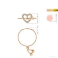 thumbnail image 4 of ANGARA Natural Pave-Set Diamond Open Heart Bolo Ring in 14K Rose Gold for Women (Size-0.9mm| Color-K| Clarity-I3) | April Birthstone, Anniversary, Jewelry Gift for Women | Natural Diamond Ring, 4 of 9
