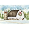 thumbnail image 2 of Reed, Tara 32x23 Gold Ornate Wood Framed with Double Matting Museum Art Print Titled - Christmas Barn landscape II, 2 of 4