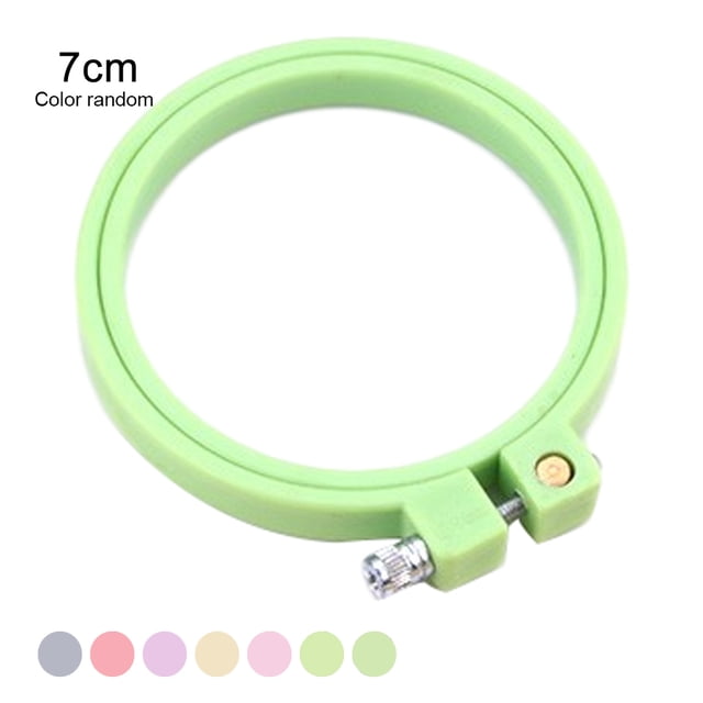 facefd Embroidery Frame Plastic Circle Cross-Stitch Hoop Ring Home Handmade DIY Tool, Inner diameter 7cm Color Random