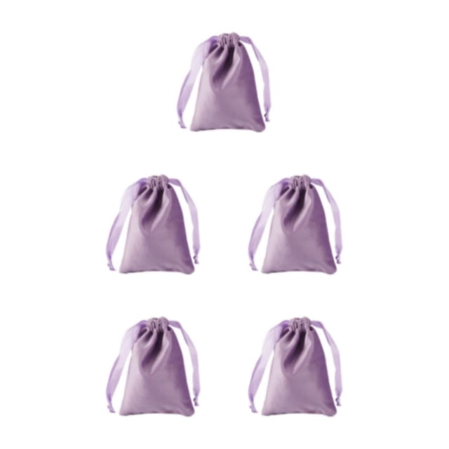 Youkk Super Soft Jewelry Bags Must-Have Storage Solution Easy To Drawstring Bags purple 5Set