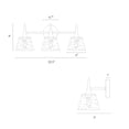 thumbnail image 6 of LNC Gold 3-Light Bathroom Vanity Light with Seeded Glass Conical Shades, Dimmable, 6 of 15