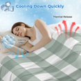 thumbnail image 3 of Green Farmhouse Cooling Blanket,Lightweight Breathable Summer Throw Blanket with Double Sided Cold Effect,Buffalo Plaid Check Lattice White Grid Picnic Blankets Bed Sheet for Hot Sleepers 60"x80", 3 of 8
