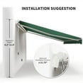 thumbnail image 6 of Outsunny 12' x 10' Manual Retractable Awning Outdoor Sunshade Shelter for Patio, Balcony, Yard, with Adjustable & Versatile Design, Green, 6 of 9