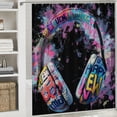 thumbnail image 6 of Music Shower Curtain Graffiti DJ Music Headphone Boys Shower Curtain Polyester Fabric Bathroom Decor  , various specifications (including hooks), 6 of 7