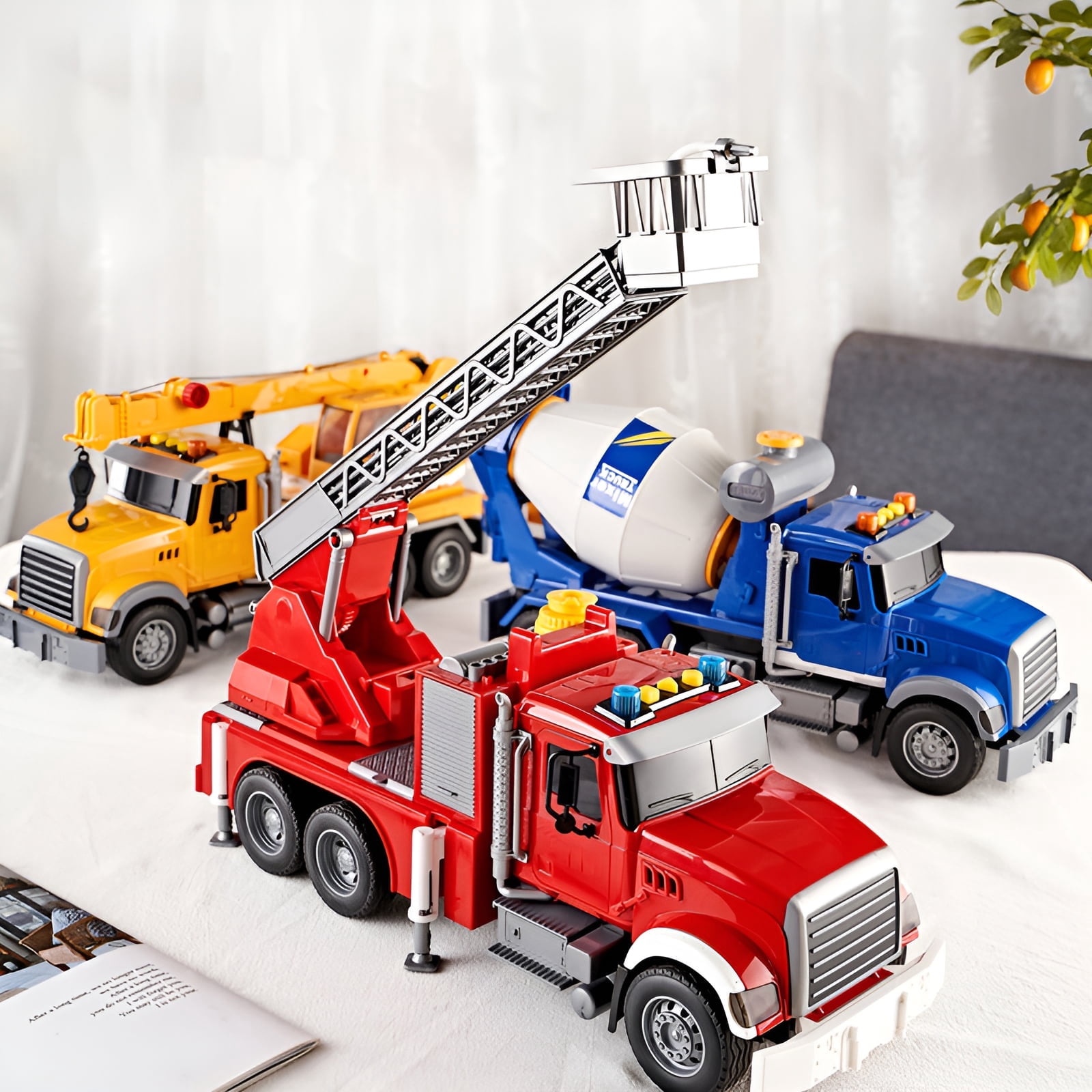 BESTSKY 2026 New Tractor Building Blocks Toy Adjustable Crane Arm Assembled Building Block Rotating Function Engineering Car Toy for Boys Girls Indoor Outdoor Play Style1