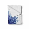 thumbnail image 2 of Watercolor Flower Soft Flannel Fleece Blanket, Single Large Petite Cornflower Plain Background Mother Earth Paint, Cozy Plush for Indoor and Outdoor Use, 60" x 80", Navy Blue White, by Ambesonne, 2 of 6