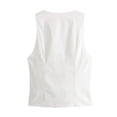 thumbnail image 3 of Women Summer Solid Color Slim Cardigan Bowknot Decoration Fashion Vest Female Outer Wear Vest Tan Fall Jacket for Women Women Fitted Jacket Business Casual Jacket for Women Jacket for Women with, 3 of 5