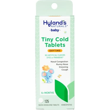 Hyland's Baby Tiny Cough & Cold, 125 Quick-Dissolving Tablets for Colds