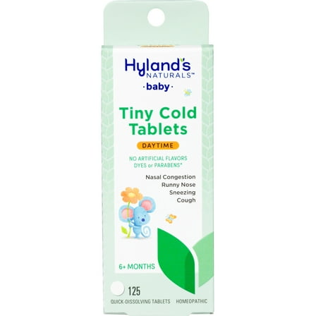 Hyland's Baby Tiny Cough & Cold Tablets, Quick-Dissolving, 125 Count