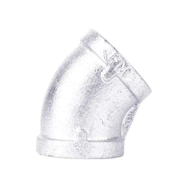Codo de hierro maleable galvanizado de 45 grados 3/4 pulgadas FPT x 3/4 pulgadas
