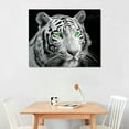 thumbnail image 3 of COMIO  Tiger Pictures Wall Decor Black and White Animals Canvas Wall Art Prints Wildlife with Green Eyes Painting Home Decoration Framed Ready to Hang, 3 of 5