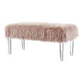 thumbnail image 1 of Furniture of America Raven II Contemporary Fabric Upholstered Bench in Pink, 1 of 6