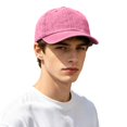 thumbnail image 4 of Goodw7 Plain Unstructured Baseball Cap, Washed Cotton Adjustable Dad Hat with Embroidery, Retro Wide Brim Breathable Sun Hat for Men Women Travel, 4 of 5