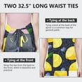 thumbnail image 6 of Yellow Lemon Blueberries DarkBlue Pattern Apron-Garden Aprons for Women with Pockets-Cotton Linen Waterproof Kitchen Cooking Gardening Aprons Adjustable for Kitchen,Cooking,BBQ and Salon 33x27 Inch, 6 of 7
