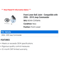 thumbnail image 2 of Front Lower Ball Joint - Compatible with 2006 - 2010 Jeep Commander 2007 2008 2009, 2 of 2