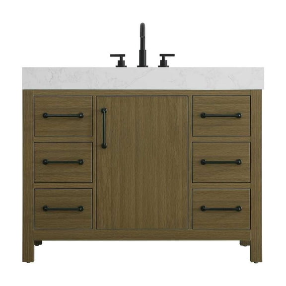 Elegant Kitchen and Bath 42 inch Single Bathroom Vanity In Chestnut Brown