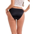 thumbnail image 2 of DARING DIVA Women's Lace Satin Low Rise Comfortable Smoothing Briefs S Black, 2 of 6