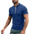 thumbnail image 2 of UQJfacai Mens Quick Dry Short Sleeve Shirts Active Athletic Quarter Zip Pullover&nbsp;Casual Slim Fit Mock Neck Workout Tops S-3XL, 2 of 5