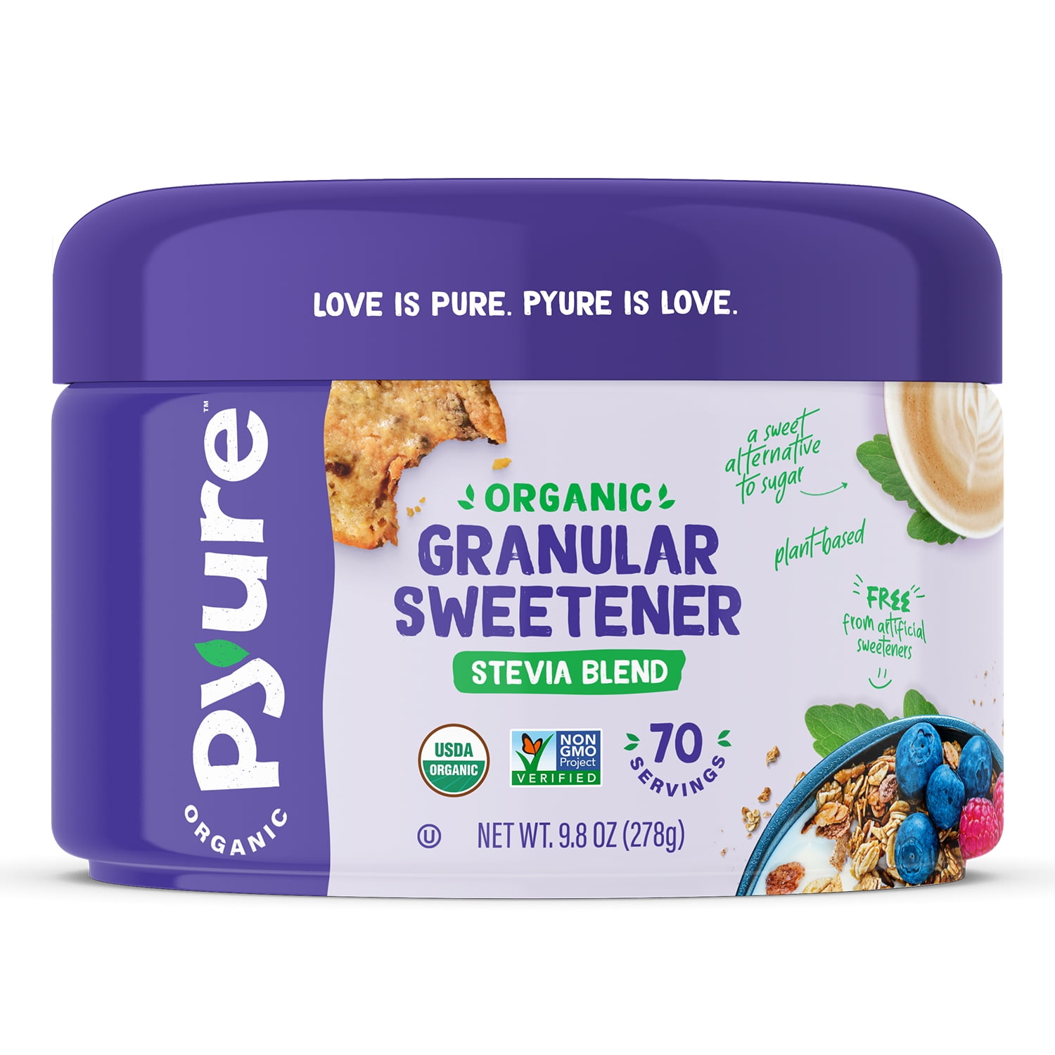 Pyure Organic Stevia Blend Granular All-Purpose Sweetener, 9.8 Oz ...