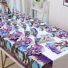 Video Game Party Supplies Includes Tablecloth, Party Hats, Trumpets, Plates, Paper Cups, Straws, Napkins, Knives, Forks, Spoons Perfect Gamer Decorations Favors for Kids