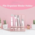 thumbnail image 5 of INTIGE Metal Office Desk File Holder with 4 Vertical Compartments, Desktop Magazine File Holder, Pink, 5 of 6