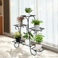 thumbnail image 3 of Heavy-Duty 6-Tier Metal Plant Stand with 33lbs Load Capacity, Black Powder-Coated Iron Flower Display Rack for Indoor Outdoor Garden, Balcony, Wedding Decor, 3 of 15